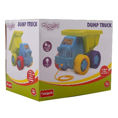 Picture of Funskool Giggles Free Wheel Dump Truck Diy Toy Easy Move For Kids- Multicolor