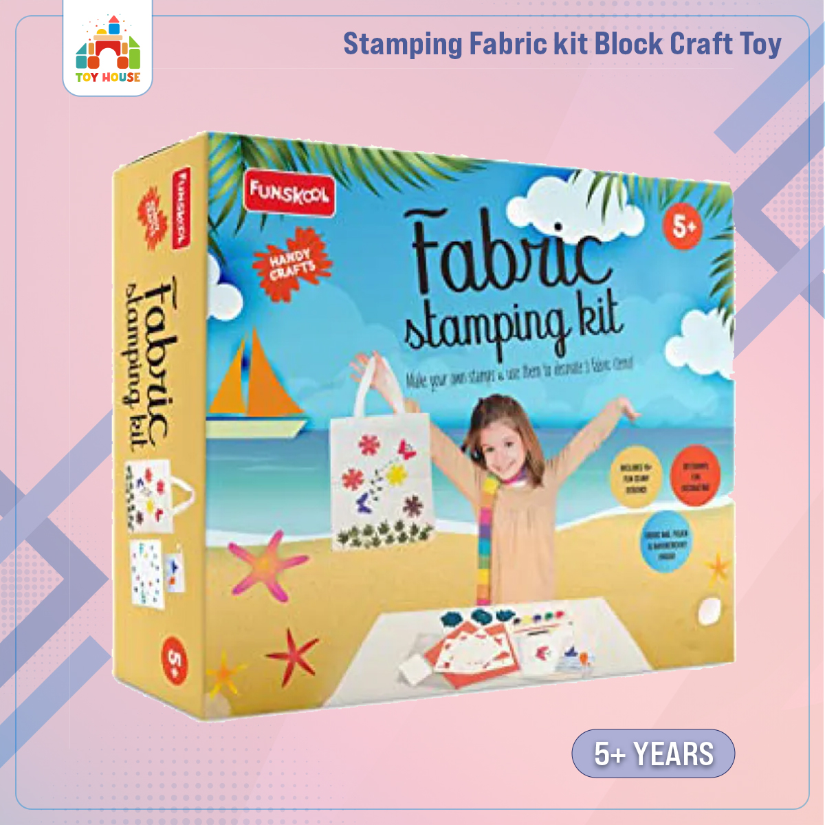 Picture of Handycrafts DIY Stamping Fabric kit Block Craft Toy Printing For 5 Years +