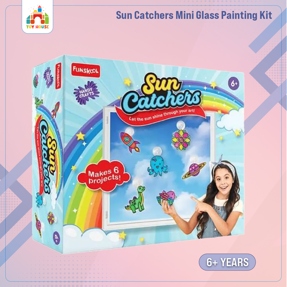 Picture of Funskool Sun Catchers Mini Glass Painting Kit - Multicolor For Kids