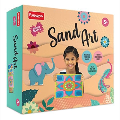 Picture of Funskool Handycrafts Handycrafts - Sand Art Make 6 Different Paintings Craft Kit with Sand For 5 Years +Art and Craft Kit
