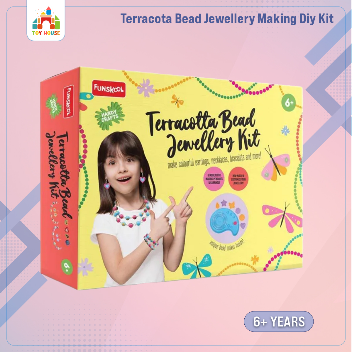 Picture of Funskool Handycrafts Terracota Bead Jewellery Making Diy Kit For Ages 6-15 Years