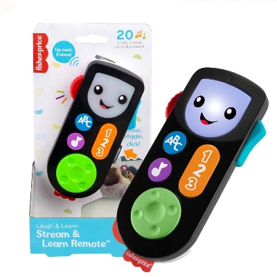 Picture of Fisher-Price Laugh & Learn Stream & Learn Remote Electronic Simulation TV Toy with Lights and Educational Content for Babies and Toddlers-HFT69