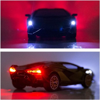 Picture of Crizer Exclusive Alloy Metal Pull Back Die-cast Car 1:32 Sian Lamborgini MILETRY Diecast Metal Pullback Toy car with Openable Doors & Light, Music Boys Gifts Toys for Kids - Multicolor