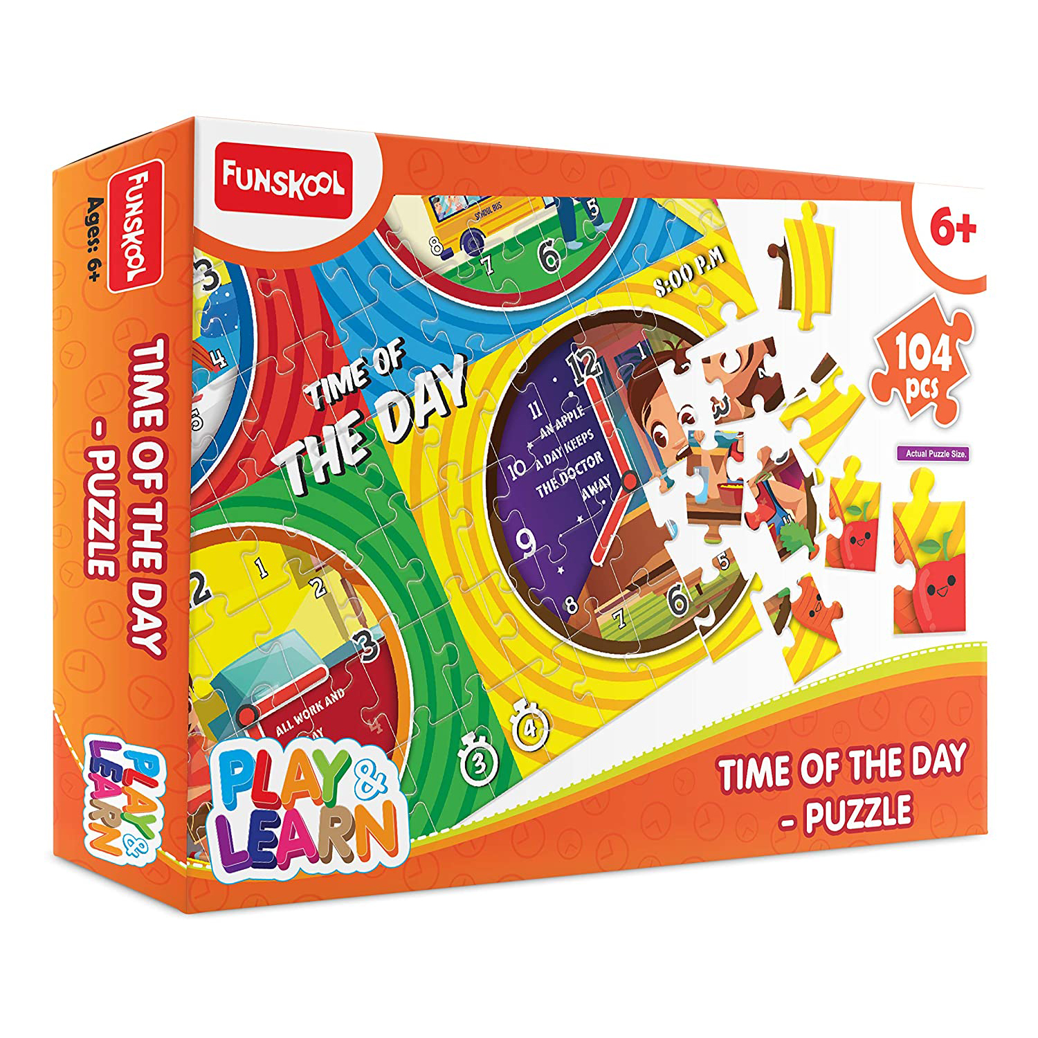Picture of Funskool Puzzle Play & Learn-Every Day Time Educational 104 Pieces for 6 Year Old Kids and Above Toy