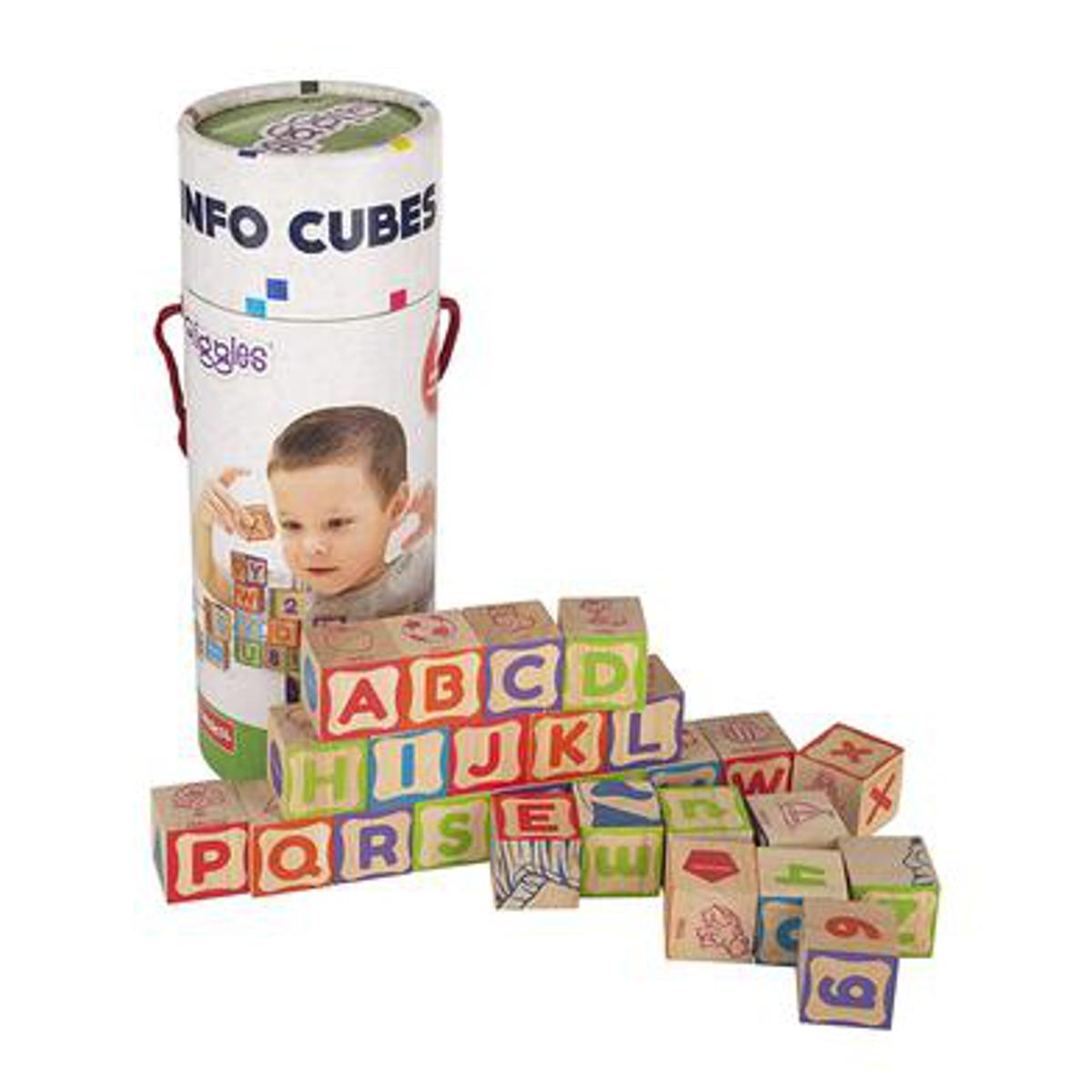 Picture of FUNSKOOL Giggles - Info Cubes Educational Learning blocks Teaches Alphabet Numbers Colour shapes & Picture puzzle