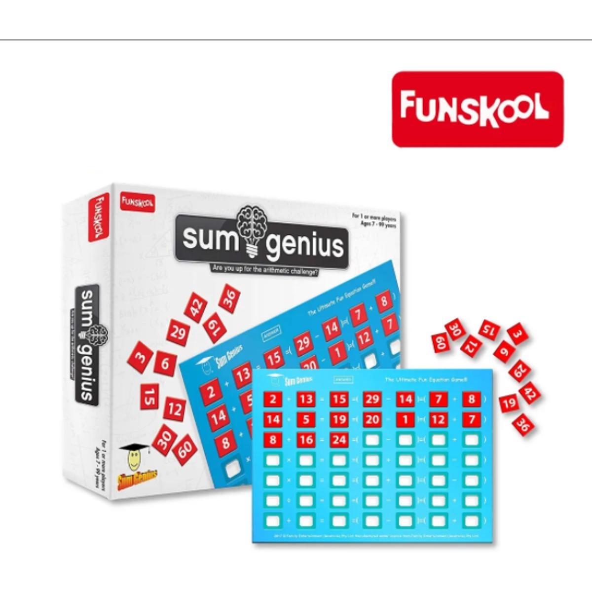Picture of Funskool Games - Sum Genius Educational Game for Children Maths The Ultimate Fun Equation Kids and Family 1+ Player Multicolor
