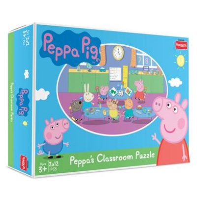 Picture of Funskool-24 Pieces Jigsaw Puzzle for Kids  Peppa Pig Classroom 2In1Educational