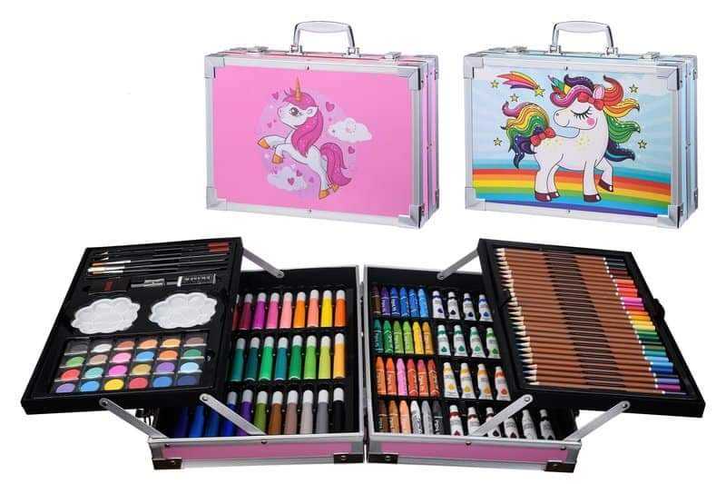 Picture of 145 PCS/SET Of Aluminum Box Stationery Set Painting Set Drawing Color Pencil Crayons Etc Painting Tools