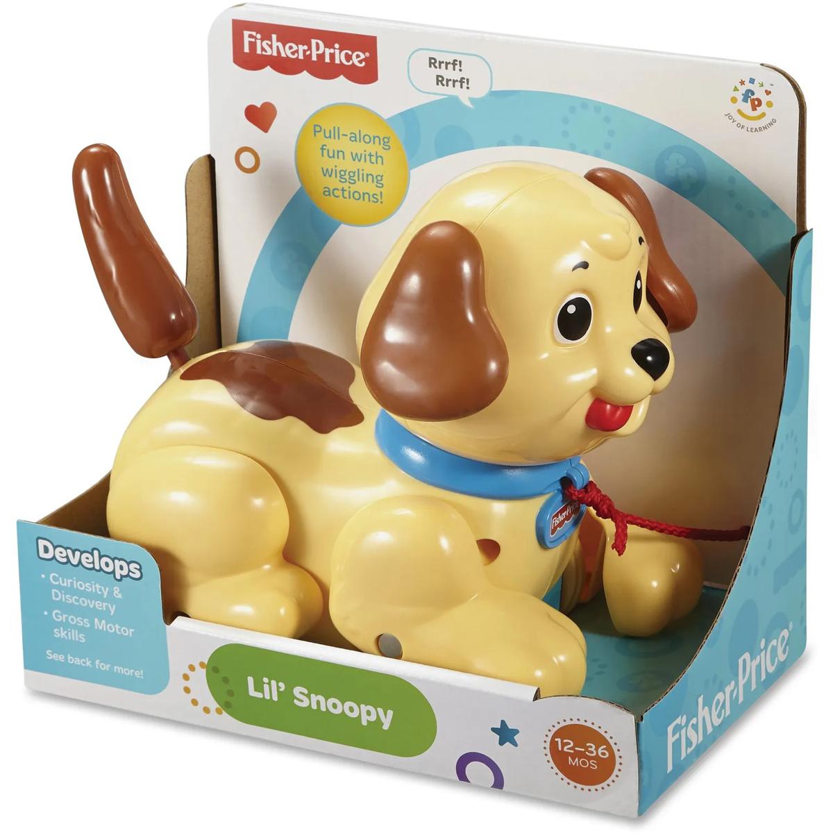 Picture of Fisher-Price Brilliant Basics Lil Snoopy Pull Along Toy For Kids- H9447