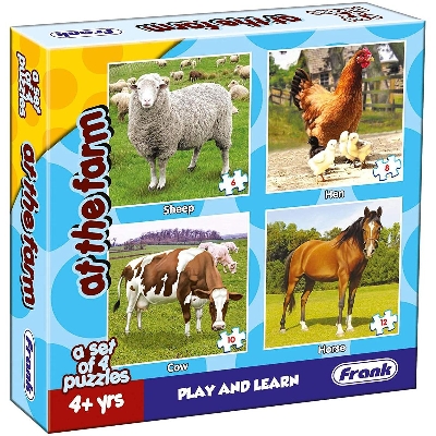 Picture of Puzzles for Kids - at The Farm - Set of 4 Jigsaw for Age 4 Years Old and Above - Educational and Fun -10501
