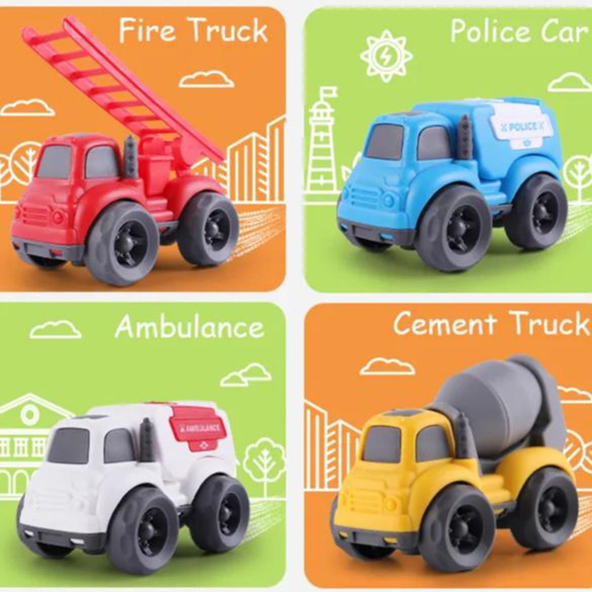 Picture of Toddler Car Toys for 1-2 Year Old, Kids Small Friction Construction Truck Set, Mini Push Go Rescue Vehicle, Little Dump Garbage Fire Trucks, Christmas Stocking Gift for 2-3-4 Yr Boy Girl(1pic)