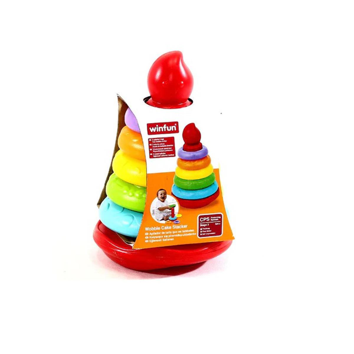 Picture of Winfun Wobble Cake Stacker Rainbow Stacker for Educational Learning Block Puzzle-000774