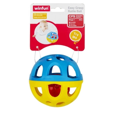 Picture of Winfun Easy Grasp Rattle Ball 000779 Bell Ball, Safe Elastic Plastic Cog Rattle Educational Play, Interactive Bathing Suit