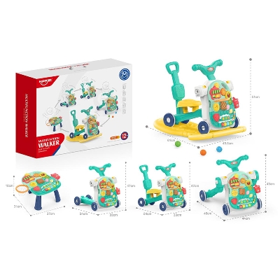 Picture of Huanger - 5-in-1 Baby Multifunction Walker - Green, Five in one hand push walker