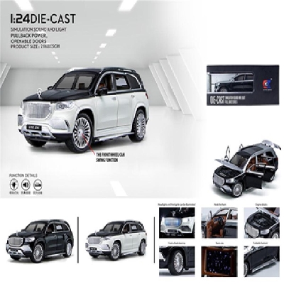 Picture of 1:24 Scale Benz GLS600 Alloy Car Model Diecast Car Sound Light Car Lovers Collection Kids Birthday Gift Metal Boys Toys ,1:24 light sound pullback alloy 6 doors opened simulation car