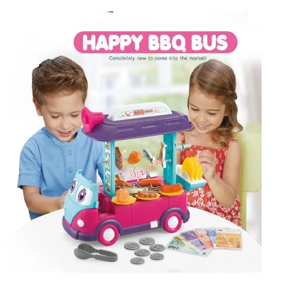 Picture of New 2 in 1 BBQ Bus Fun Happy(2AA no Bag) Toy for Children′ S Play House Toys, Music 2 in 1 deformed BBQ bus