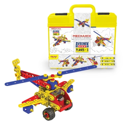 Picture of MECHANIX Boy's and Girl's Plastic Planes 3, 15 Models Educational, Stem Learning, Building and Construction Toy 02009
