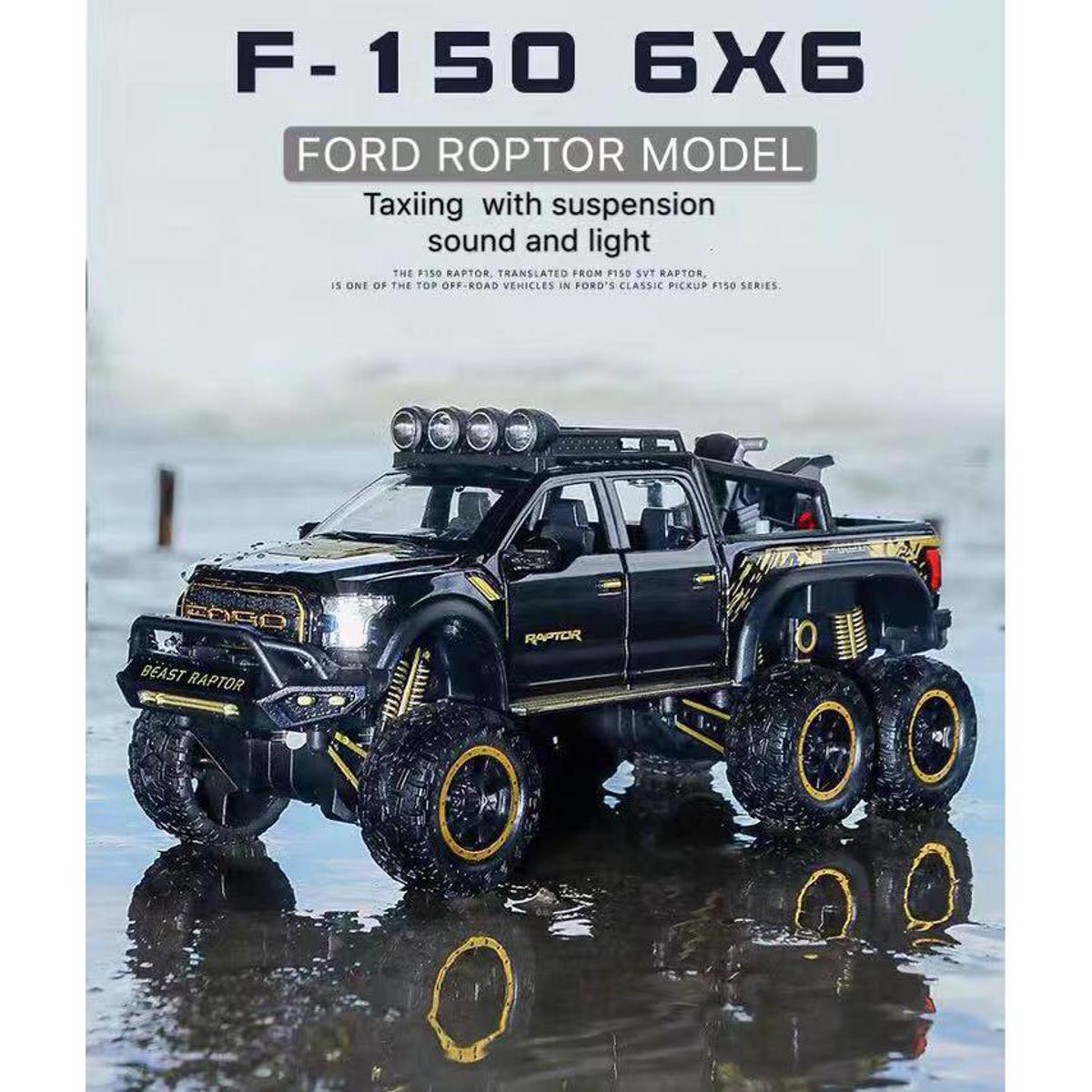 Picture of 1:32 Ford Raptor F150 Alloy Car Model Toy Off-road Model with Sound/Light/Pull-back Car Toys for Kids Gifts