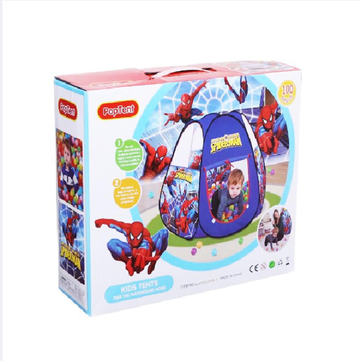 Picture of Playhouses Tent for Kids Outdoor and Indoor Girls Boys Tent Kid theme play house, Spider Man Tent House With 100 Ball, POPTENT Pool Play Tent with 100 balls Print for Kids