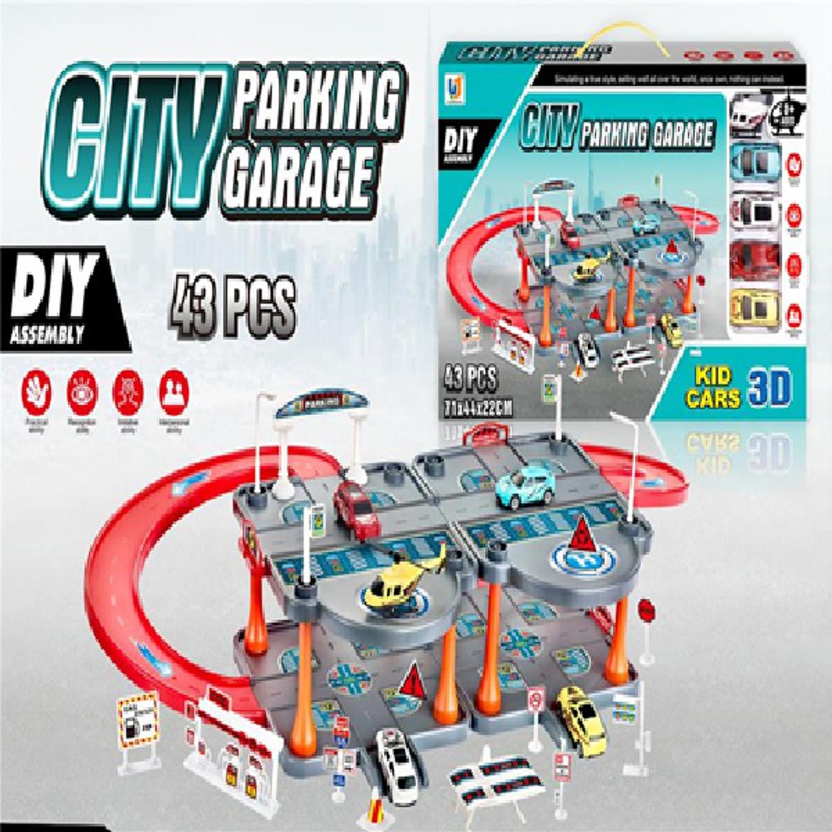 Picture of Track parking lot with plane 4pcs slide cars,city parking garage diy assemblyTrack parking lot with plane 4pcs slided cars-132