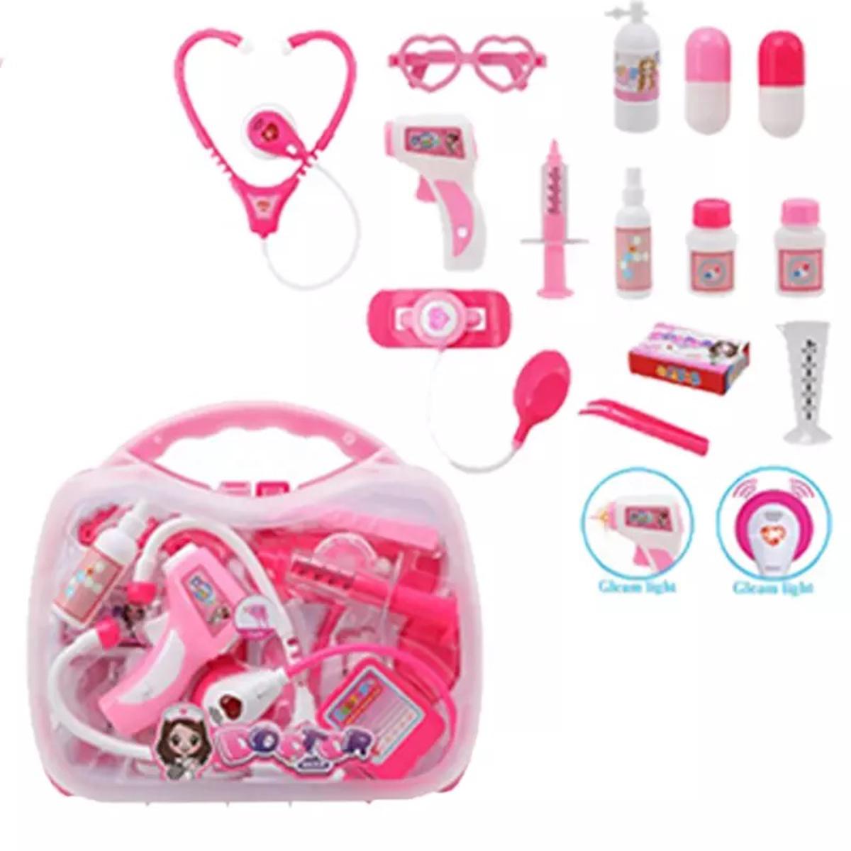 Picture of NEW plastic role play pretend play suitcase electric music sound doctor set for kids toy set preschool boy, Portable Light IC medical kit-SD169-273B