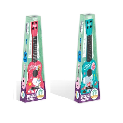 Picture of 17 inch small guitar for kids, Toys for Children with 4 Steel Strings multicolor Musical Instrument Toy for Toddler Boys Girls