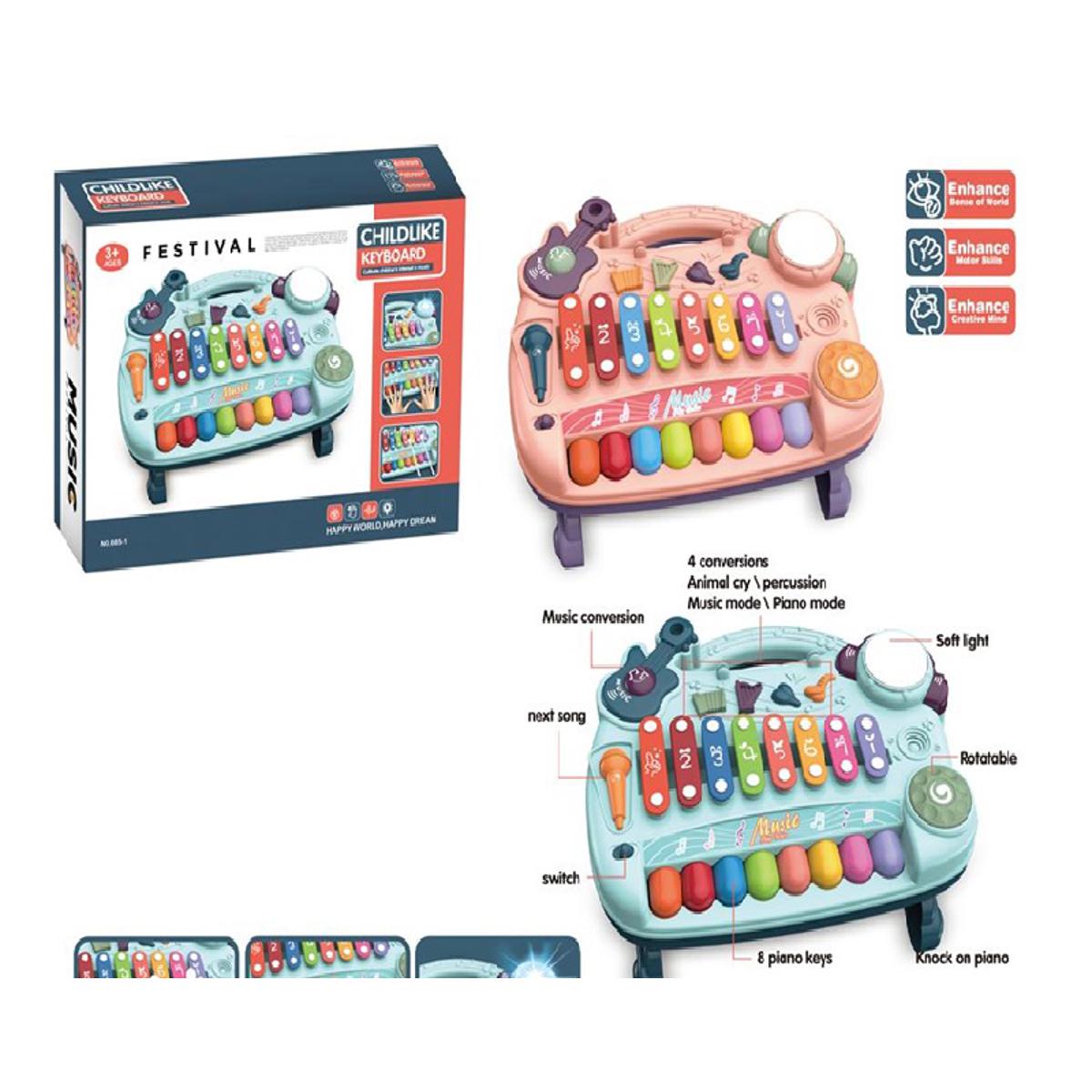 Picture of Piano With Xylophone 2 In 1 With Effects Music Festival ,Light music multi-function xylophone electronic organ