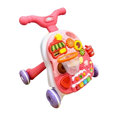 Picture of Pink two in one  and active table cake walker push walker baby activity-HE0815