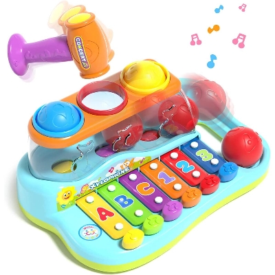 Picture of HOLA Three color ball wisdom Xylophone ,Hammering Pounding Toys Educational Ball Pound and Tap Bench Toy Xylophone - Baby Toys