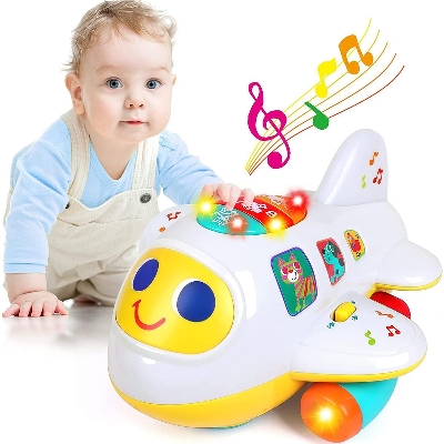 Picture of ACTRINIC Baby Toy 12-18 Months Electronic Aeroplane Toy with Light and Music Best Educational Toy for Children for Toddlers Boys and Girls 1 2 3 4 Years Old