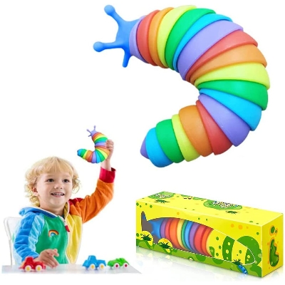 Picture of Baby Toy Food Grade Articulated Stretch Slug Fidget Sensory Toy - Baby Toys