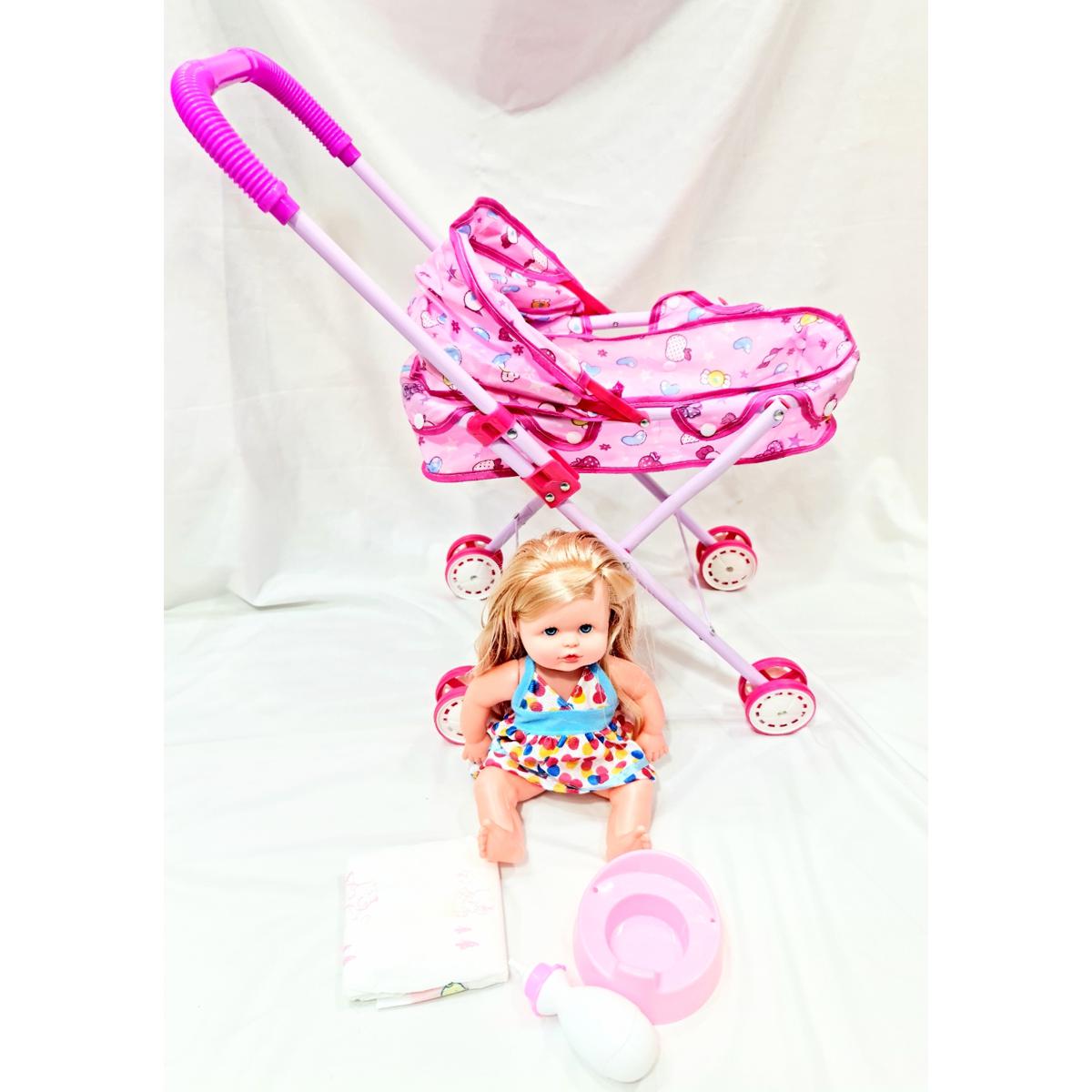 Picture of Exclusive Fordable Trolly For baby Stroller Foldable Trolley Toy Baby Doll Gift