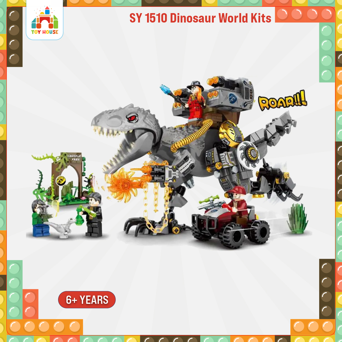 Picture of Dinosaur World Lego set toy for kids T-Rex Jurassic Park Building Blocks