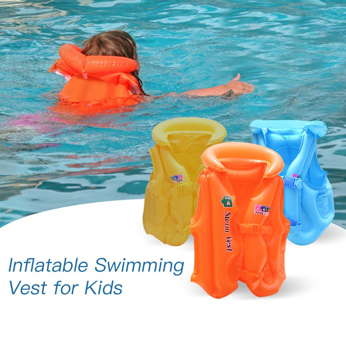 Picture of inflatable swimming pool vest children kids float aid jacket baby training beach