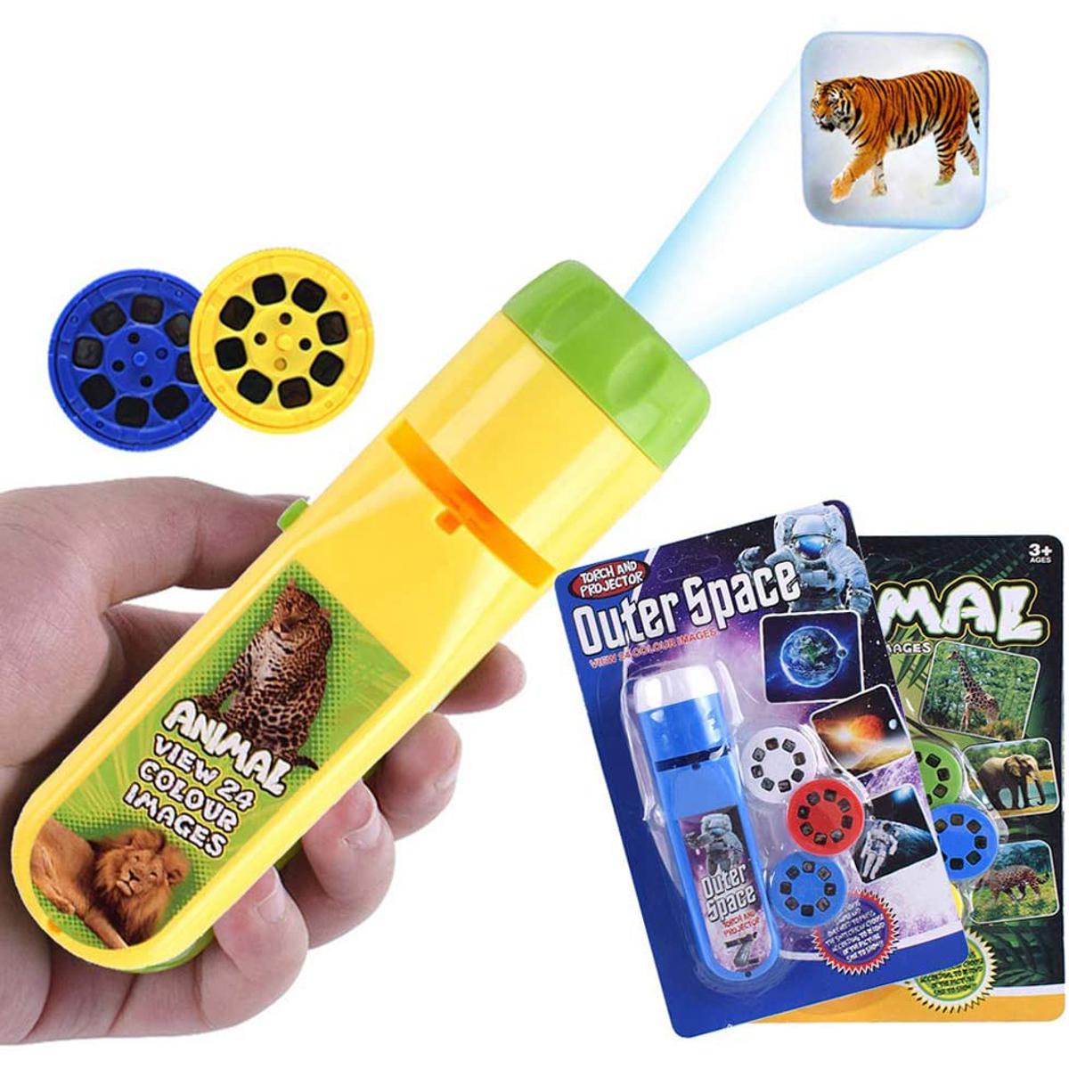 Picture of HahaGo Torch Projector Projection Lighting Story Torches Light Toy Slide Lamp Educational Learning Bedtime Night Light for Children  Animal