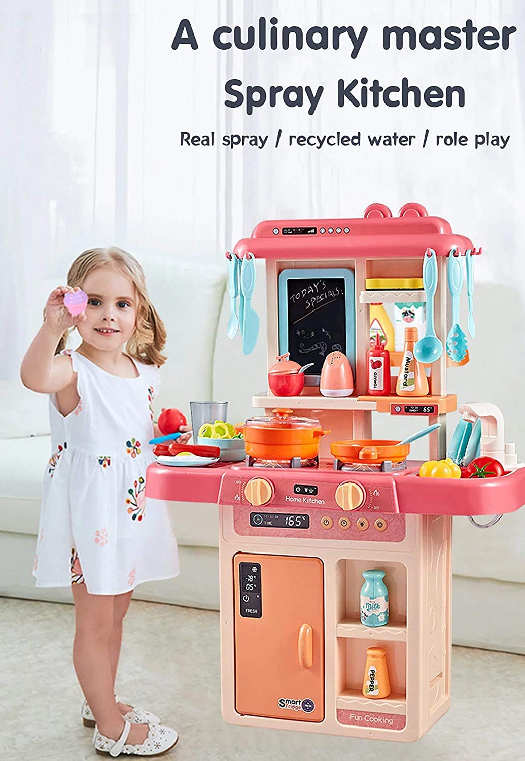 Picture of KGINT Kids New Toy 42 Pcs Kitchen Set for Kids Pretend Play Kitchen Toy Set for Kids Kitchen Set for Kids Girls (Multi)