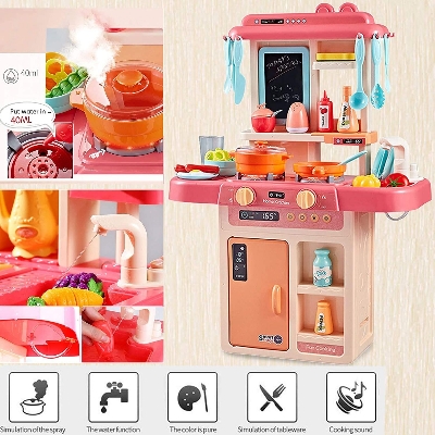 Picture of KGINT Kids New Toy 42 Pcs Kitchen Set for Kids Pretend Play Kitchen Toy Set for Kids Kitchen Set for Kids Girls (Multi)