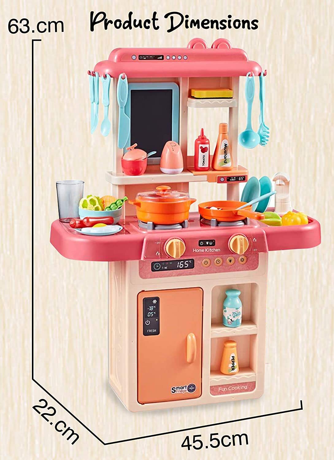 Picture of KGINT Kids New Toy 42 Pcs Kitchen Set for Kids Pretend Play Kitchen Toy Set for Kids Kitchen Set for Kids Girls (Multi)