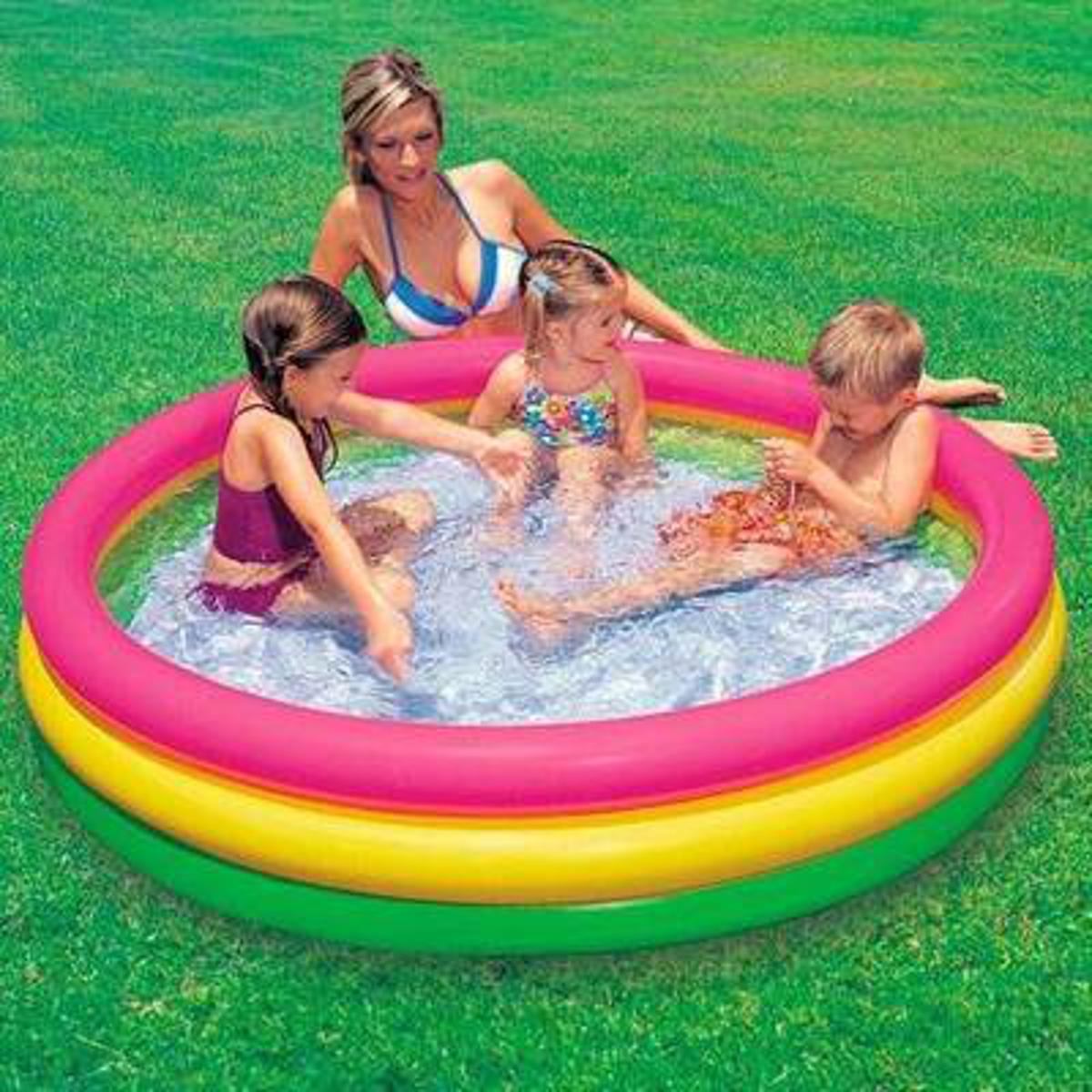 Picture of Intex Inflatable Colourful Baby Swimming Pool (25 x 85 cm, Pack of 2)