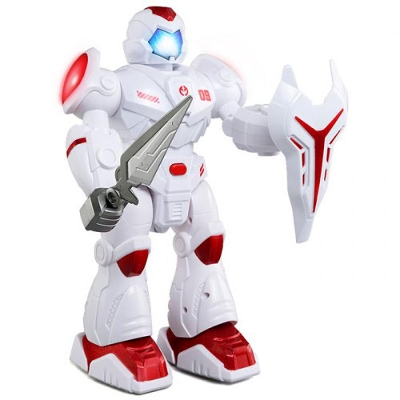 Picture of Battery Operated Electric Light Sword Shield Walking Sounding Robot Toy for Children