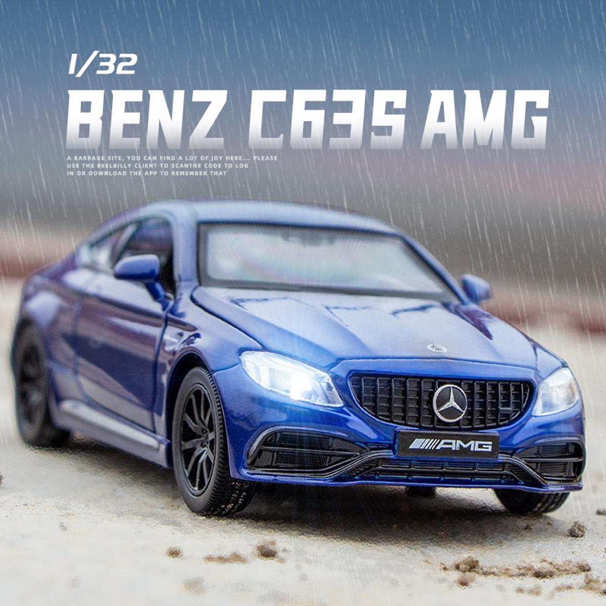 Picture of 1:32 Mercedes Benz C63S AMG Coupe Diecast Car Alloy Vehicles Car Model Metal Toy Model Pull back Sound Light Special Edition