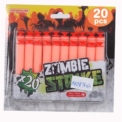Picture of 20 Pcs Nerf Refill Darts Soft Bullet Zombie Series 72x12 mm