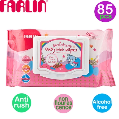 Picture of Farlin Baby Moisture Anti Rash Wet Wipes 85 Pcs Pink from 0M+