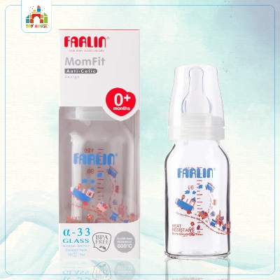 Picture of Farlin Heat Resistant α-33 Glass Feeding Bottle 120 ml from 0M+
