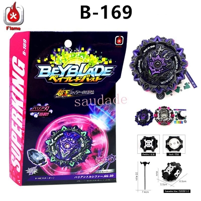 Picture of SuperKing Beyblade Burst B-169 Starter Variant Lucifer .Mb 2D & First Urranus Starter + LR String LR (Left & Right Spin) & Weight Damper Grip