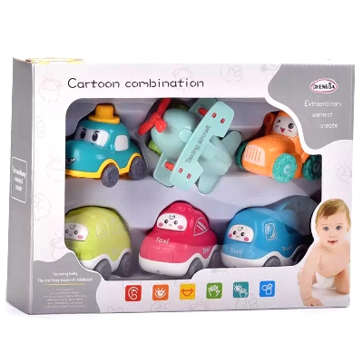 Picture of 6 Pcs Cartoon Car Set Toy for Baby & Toddler Unbreakable