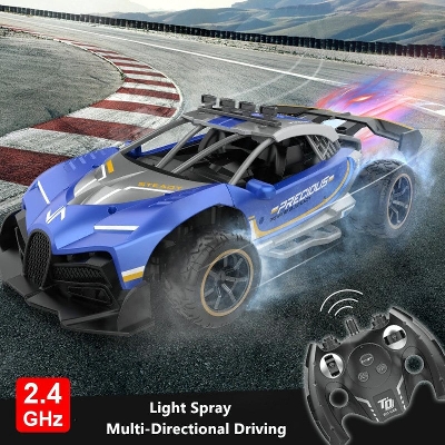 Picture of Bugatti RC Remote Control Car Rechargeable High Speed 2.4 GHz 1:12 Multi-Directional Movement Smoke Simulation Drift Spray Remote Control Car Kids Toys