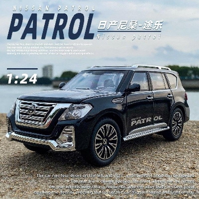 Picture of 1:24 Nissan Patrol SUV Diecast Alloy Car ChiMei Luxurious Simulation Toy Vehicles Metal Car 6 Doors Open Model Car Sound Light Toys For Gift