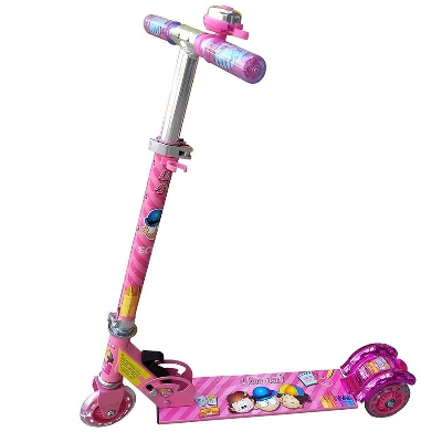 Picture of 2009A Model Kick Scooter Lionman 3 Wheels Lighting System Scooter with Ring Bell for Kids - Blue and Pink