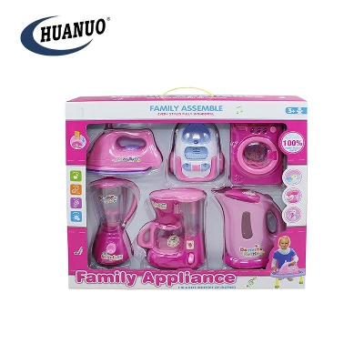 Picture of Kids household pretend play toy electric washing machine toy,iron,coffee maker,kitchen blender toy set